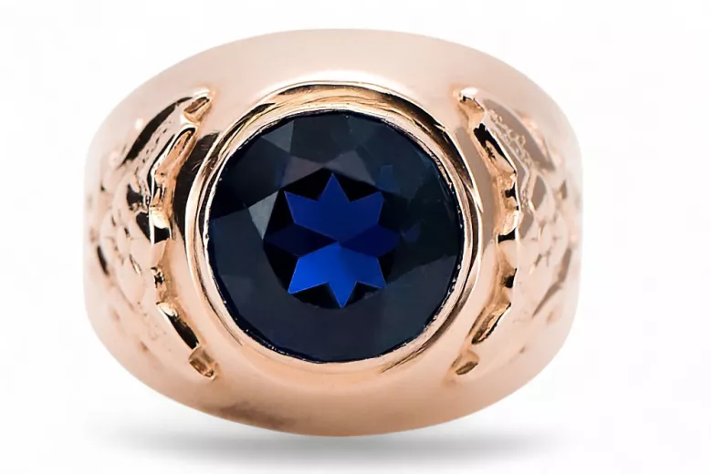 Prsten Vintage Sapphire Originální Vintage 14k z růžového zlata vrc078r
